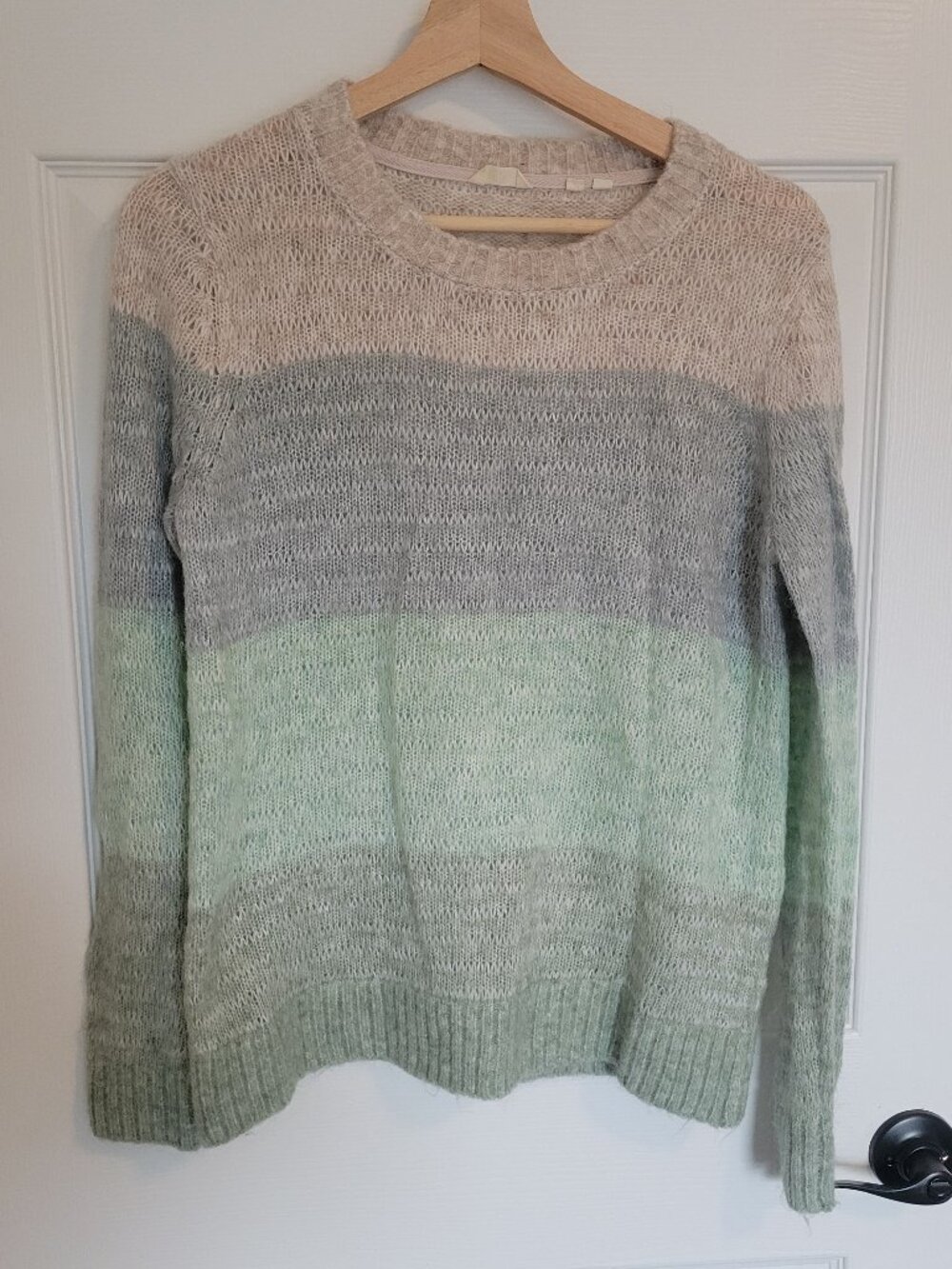 Fat Face Colorblock open knit sweater size 4